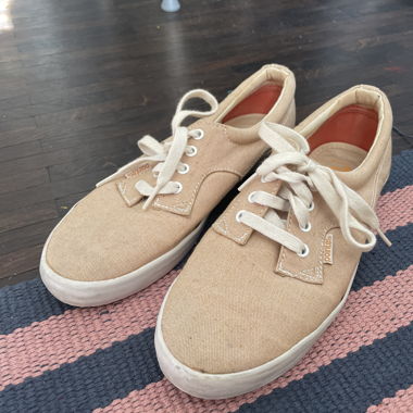 Sneakers in tela beige