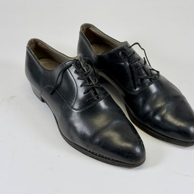 Elio Herren Schuhe Leder schwarz, Italien, 50er J.