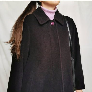 Wool and mohair vintage purple coat