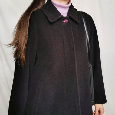 Manteau vintage en laine et mohair violet