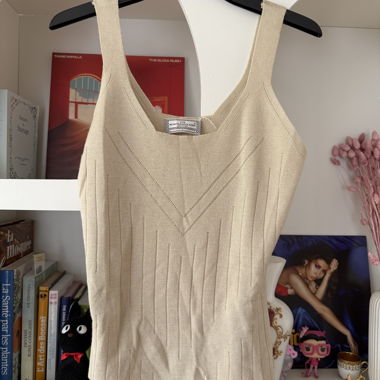 Top en maille beige