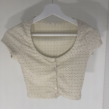 Beige Knit Crop Top