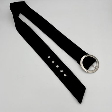 Ceinture en tissu noire avec boucle ronde