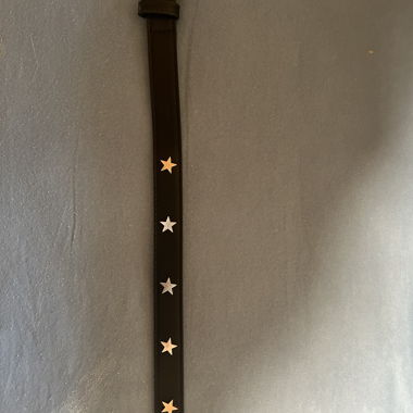 Black Leather Belt with Stars