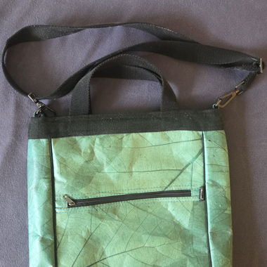 Turquoise teak leaves crossbody bag