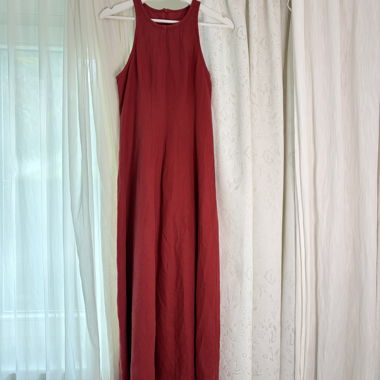 Robe maxi rouge sans manches