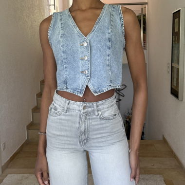 Zara Denim Top