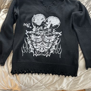 Black sweater with print