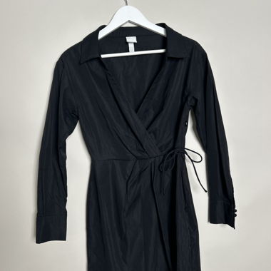 Robe chemise portefeuille noire
