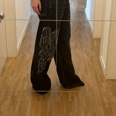 Bershka Wide Black Jeans RACE RUNNER