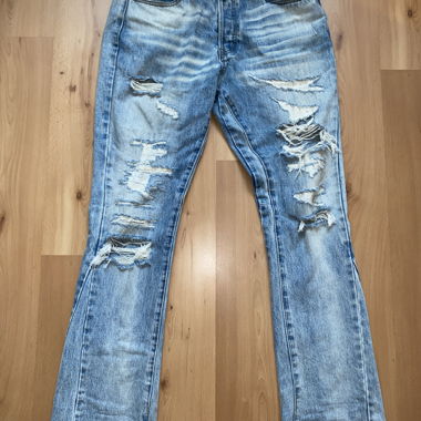Distressed Light-Wash Jeans