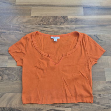 Orange cropped top by Topshop