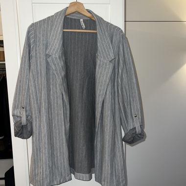 Blazer rayé gris/blanc