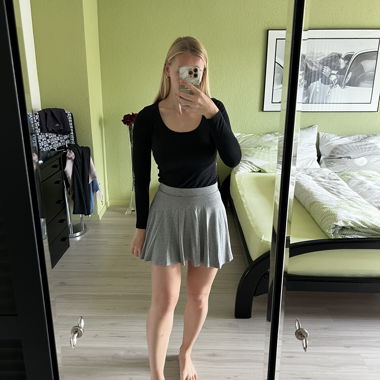 Grey Skater Skirt Bershka S