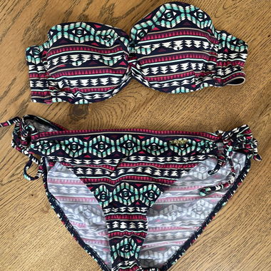 Bikini bandeau à motif