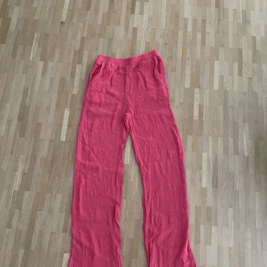 Pink Bershka flared trousers with pockets