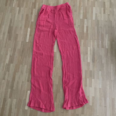 Pink Bershka flared trousers with pockets