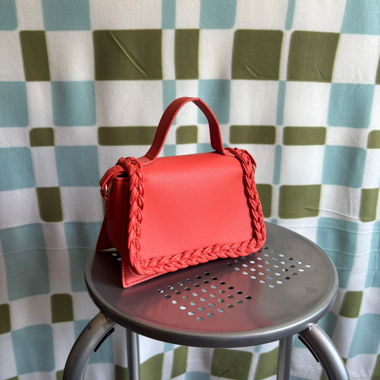 Borsetta mini intrecciata corallo