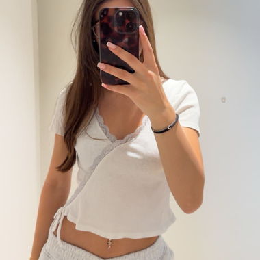 White Lace Wrap Top