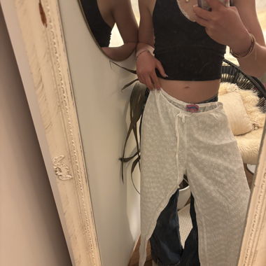 White Lace Flower Summer Pants