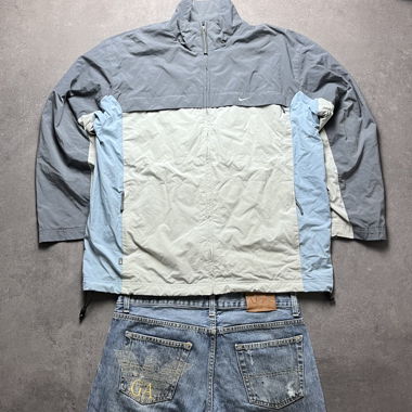 Giacca Track Vintage Nike anni 2000 Grigio Blu M/L