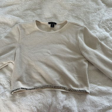 Beige Top with Rhinestones