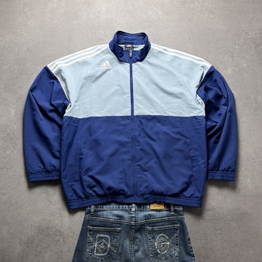 Giacca Track Vintage Adidas Blu Taglia L
