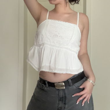 Top bianco a spalline