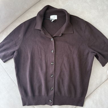 H&M Strickjacke Aubergine mit Knöpfen, Grösse S