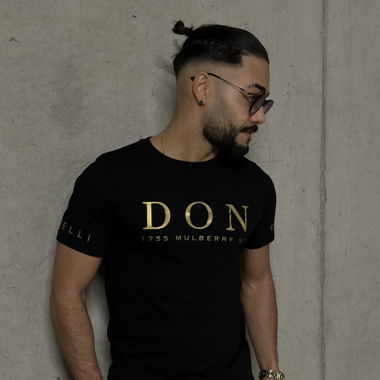 Schwarze T-shirt mit Gold Print