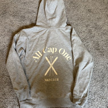 Grey All Cap One Ski Club Hoodie mit Kapuze