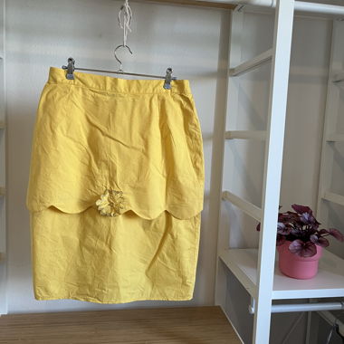 Jupe crayon vintage jaune funky