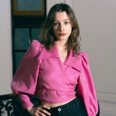 Maison Cleo Silk Blouse Fuchsia