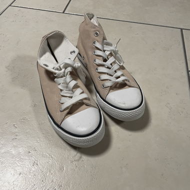 Beige High-Top Sneaker
