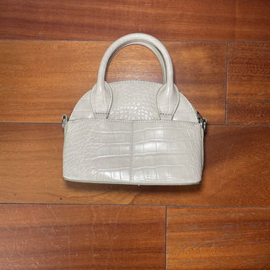 Gastro Handtasche Grau Kroko-Effekt