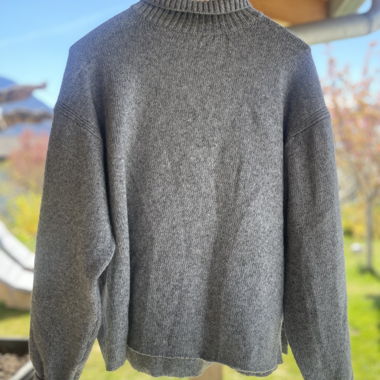 Pull col montant gris