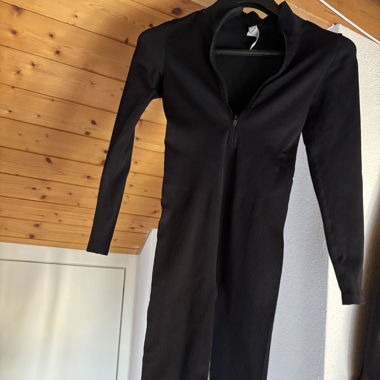 Gerippter Langarm Jumpsuit