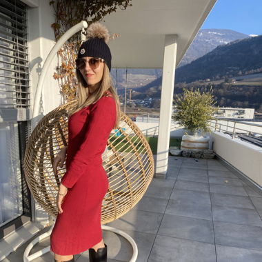 sweater dress red / robe pull