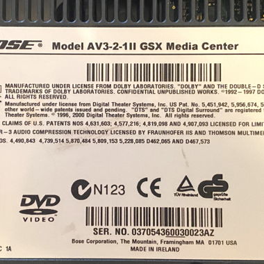 Vintage 2008 Bose media center