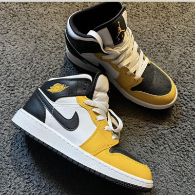Air Jordan 1 Mid - yellow ochre/black/white