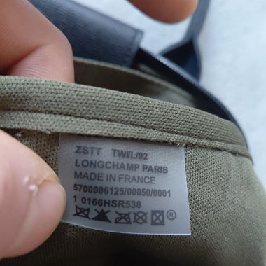 Borsa Longchamp Paris in tela kaki