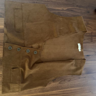 Gilet in camoscio marrone