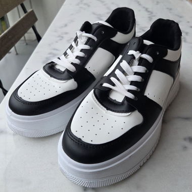 Sneakers platform nero e bianco