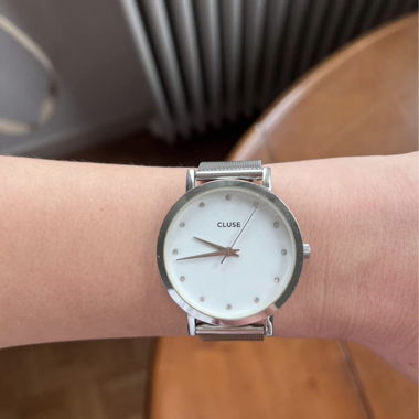 CLUSE silver Milanese mesh watch