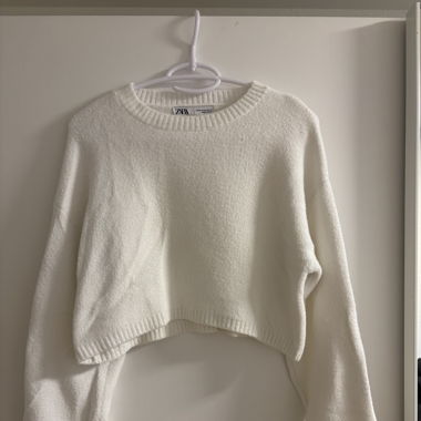 Cropped Pullover Weiss
