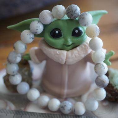 Gemeiner Opal Weiss   Kugel Armband 
