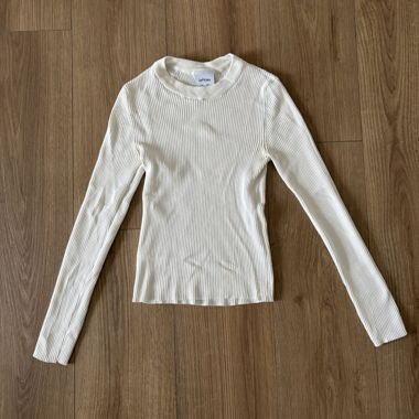 Maglia a coste bianca maniche lunghe Lefties