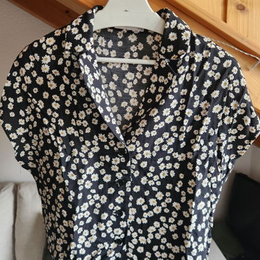 Black floral Mango shirt - XS