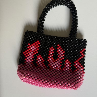 Sac à main perles Skinny Dip Noir/Rose