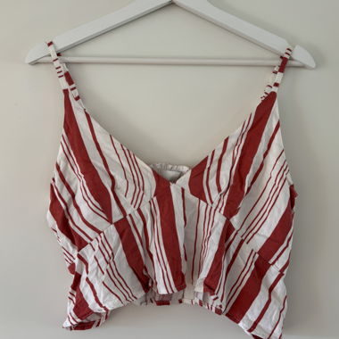 Top Corto Rosso e Bianco